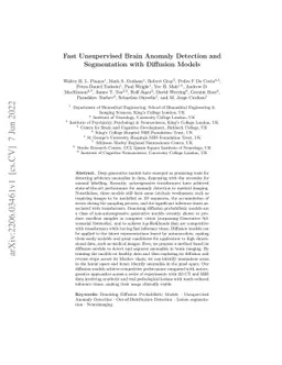 Fast Unsupervised Brain Anomaly Detection and Segmentation with
  Diffusion Models