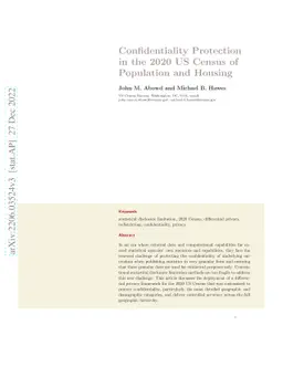 Confidentiality Protection in the 2020 US Census of Population and
  Housing