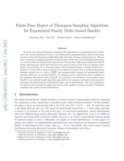 Finite-Time Regret of Thompson Sampling Algorithms for Exponential
  Family Multi-Armed Bandits