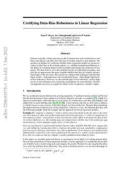 Certifying Data-Bias Robustness in Linear Regression