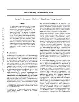 Meta-Learning Parameterized Skills
