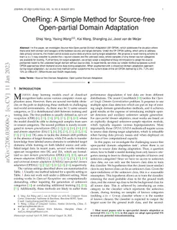 OneRing: A Simple Method for Source-free Open-partial Domain Adaptation
