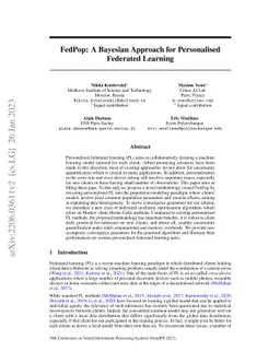 FedPop: A Bayesian Approach for Personalised Federated Learning