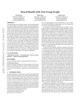 Neural Bandit with Arm Group Graph