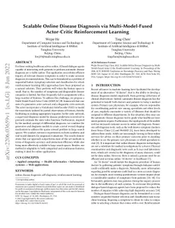 Scalable Online Disease Diagnosis via Multi-Model-Fused Actor-Critic
  Reinforcement Learning