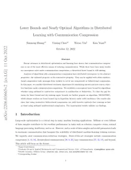 Lower Bounds and Nearly Optimal Algorithms in Distributed Learning with
  Communication Compression