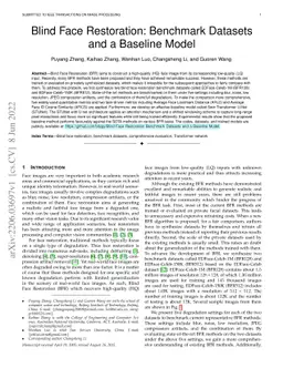 Blind Face Restoration: Benchmark Datasets and a Baseline Model