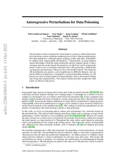 Autoregressive Perturbations for Data Poisoning