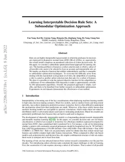 Learning Interpretable Decision Rule Sets: A Submodular Optimization
  Approach