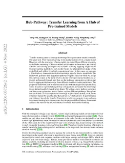 Hub-Pathway: Transfer Learning from A Hub of Pre-trained Models
