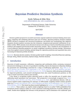 Bayesian Predictive Decision Synthesis