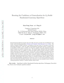 Boosting the Confidence of Generalization for $L_2$-Stable Randomized
  Learning Algorithms