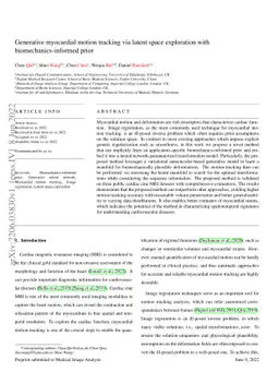 Generative Myocardial Motion Tracking via Latent Space Exploration with
  Biomechanics-informed Prior