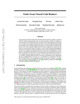 Fault-Aware Neural Code Rankers