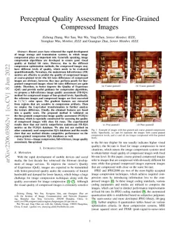 Perceptual Quality Assessment for Fine-Grained Compressed Images