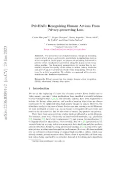 PrivHAR: Recognizing Human Actions From Privacy-preserving Lens