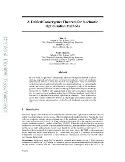 A Unified Convergence Theorem for Stochastic Optimization Methods