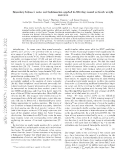 Boundary between noise and information applied to filtering neural
  network weight matrices