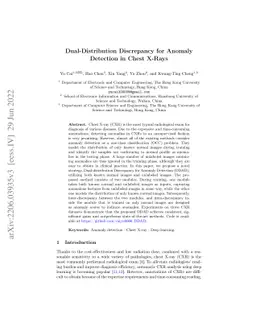 Dual-Distribution Discrepancy for Anomaly Detection in Chest X-Rays