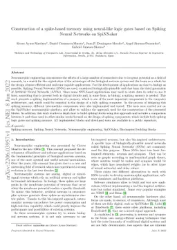 Construction of a spike-based memory using neural-like logic gates based
  on Spiking Neural Networks on SpiNNaker