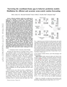 Narrowing the Coordinate-frame Gap in Behavior Prediction Models:
  Distillation for Efficient and Accurate Scene-centric Motion Forecasting