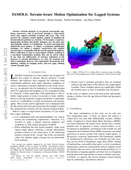 TAMOLS: Terrain-Aware Motion Optimization for Legged Systems