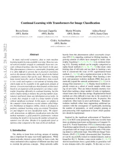 Continual Learning with Transformers for Image Classification