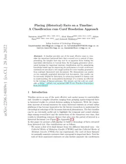 Placing (Historical) Facts on a Timeline: A Classification cum Coref
  Resolution Approach