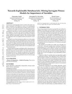 Towards Explainable Metaheuristic: Mining Surrogate Fitness Models for
  Importance of Variables