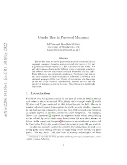 Gender Bias in Password Managers