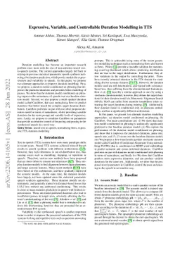 Expressive, Variable, and Controllable Duration Modelling in TTS