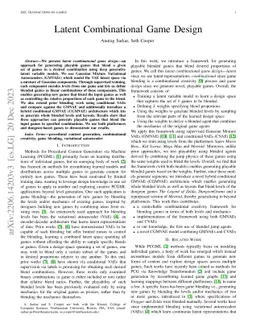 Latent Combinational Game Design