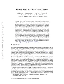 Masked World Models for Visual Control