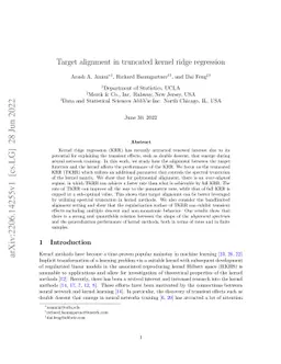 Target alignment in truncated kernel ridge regression