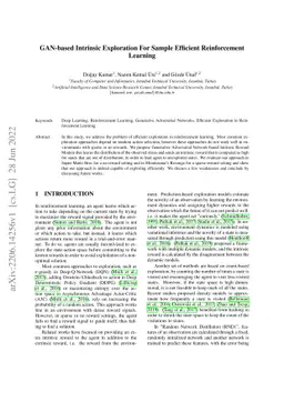 GAN-based Intrinsic Exploration For Sample Efficient Reinforcement
  Learning