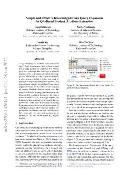 Simple and Effective Knowledge-Driven Query Expansion for QA-Based
  Product Attribute Extraction