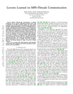 Lessons Learned on MPI+Threads Communication