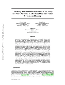 Left Heavy Tails and the Effectiveness of the Policy and Value Networks
  in DNN-based best-first search for Sokoban Planning