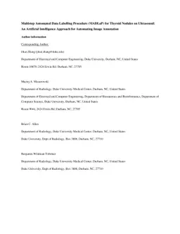Multistep Automated Data Labelling Procedure (MADLaP) for Thyroid
  Nodules on Ultrasound: An Artificial Intelligence Approach for Automating
  Image Annotation