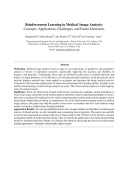 Reinforcement Learning in Medical Image Analysis: Concepts,
  Applications, Challenges, and Future Directions