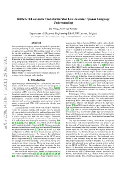 Bottleneck Low-rank Transformers for Low-resource Spoken Language
  Understanding