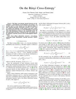 On the Rényi Cross-Entropy