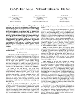 CoAP-DoS: An IoT Network Intrusion Dataset