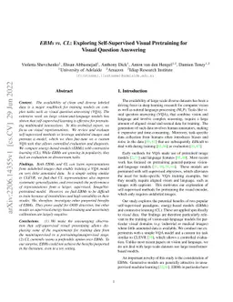 EBMs vs. CL: Exploring Self-Supervised Visual Pretraining for Visual
  Question Answering