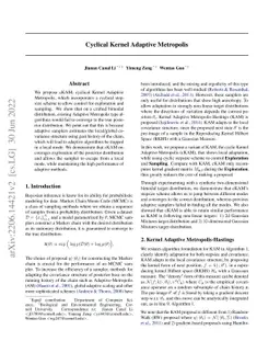 Cyclical Kernel Adaptive Metropolis