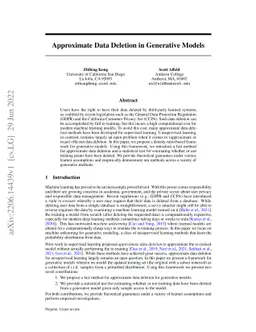 Approximate Data Deletion in Generative Models