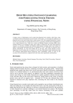 Deep Multiple Instance Learning For Forecasting Stock Trends Using
  Financial News