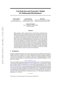 Can Push-forward Generative Models Fit Multimodal Distributions?