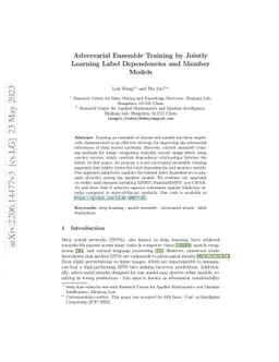 Adversarial Ensemble Training by Jointly Learning Label Dependencies and
  Member Models