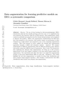 Data augmentation for learning predictive models on EEG: a systematic
  comparison